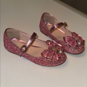 Furdeour PINK Glitter Mary Jane Dress Shoes. Size 11.